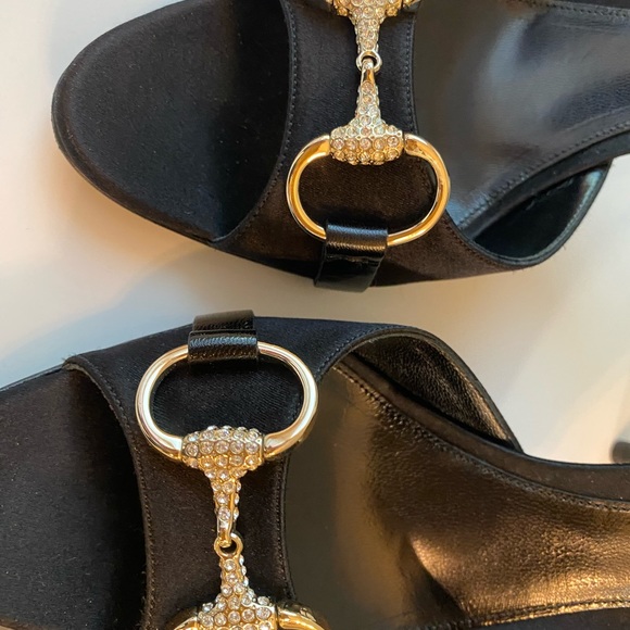 Gucci Satin D’Orsay Crystal Horsebit Pump - Picture 3 of 12